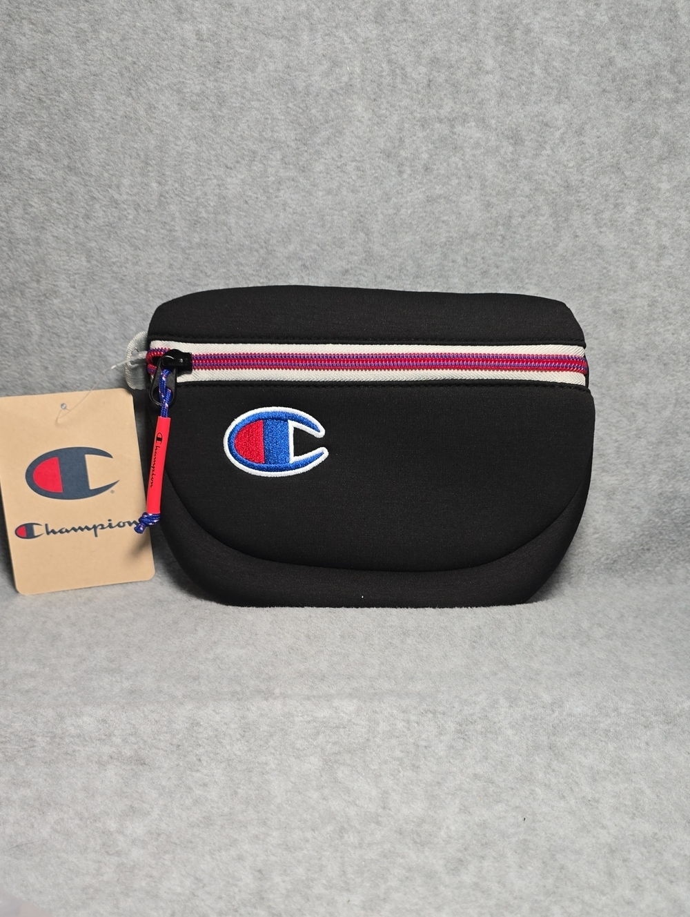 Champion Attribute Unisex  Multi Purpose Black Waist Pack with Blue Logo